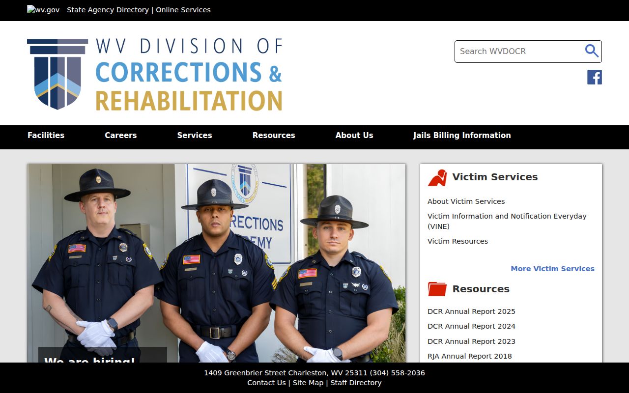 WVDCR source for Calhoun County arrest and custody records