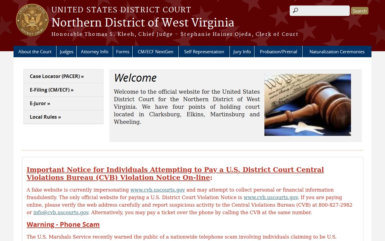 Northern District federal criminal court serving Calhoun County